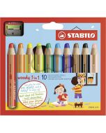 思筆樂 STABILO 顏色筆 Woody [多用途3合一] 10色連專用筆刨 880/10-2