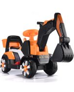 Livehon 電動車 挖臂挖掘機 男孩玩具車 [兒童 超大號] 橙色 電動/滑行兩用+電動挖臂