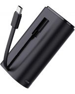 愛沃可 iWALK 迷你充電寶 自帶線超薄快充便攜移動電源 [2個設備同時充] 黑色 Type-C 10000mAh