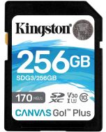 金士頓 Kingston CANVAS Go Plus SD卡 Class 10 U3 V30 單反微單存儲卡 [4K超高清視頻] 256GB SDG3