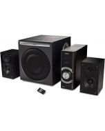 漫步者 EDIFIER C3 電腦音箱 2.1聲道多媒體獨立功放音響 [半透明鏡面] 黑色