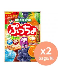 UHA 味覺糖 噗啾四味綜合軟糖 [日本進口] 93g x2