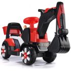 Livehon 電動車 挖臂挖掘機 男孩玩具車 [兒童 超大號] 紅色 電動/滑行兩用+電動挖臂