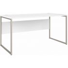 Hybrid Computer Table Desk with Metal Legs [60W x 30D] White