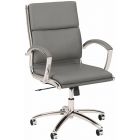 Modelo Mid Back Leather Executive Office Chair [60W x 72D] Light Gray Leather
