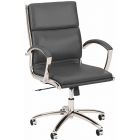 Modelo Mid Back Leather Executive Office Chair [60W x 72D] Dark Gray Leather
