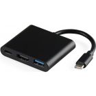 Livehon 拓展塢 macbook轉換器 [type-c轉hdmi+usb+PD] 黑色