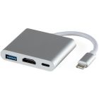 Livehon 拓展塢 macbook轉換器 [type-c轉hdmi+usb+PD] 銀色