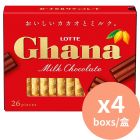 樂天 迦納牛奶朱古力 樂天朱古力 [日本朱古力] 119gx4盒